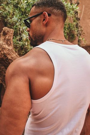 Muscle Fit Vest in White