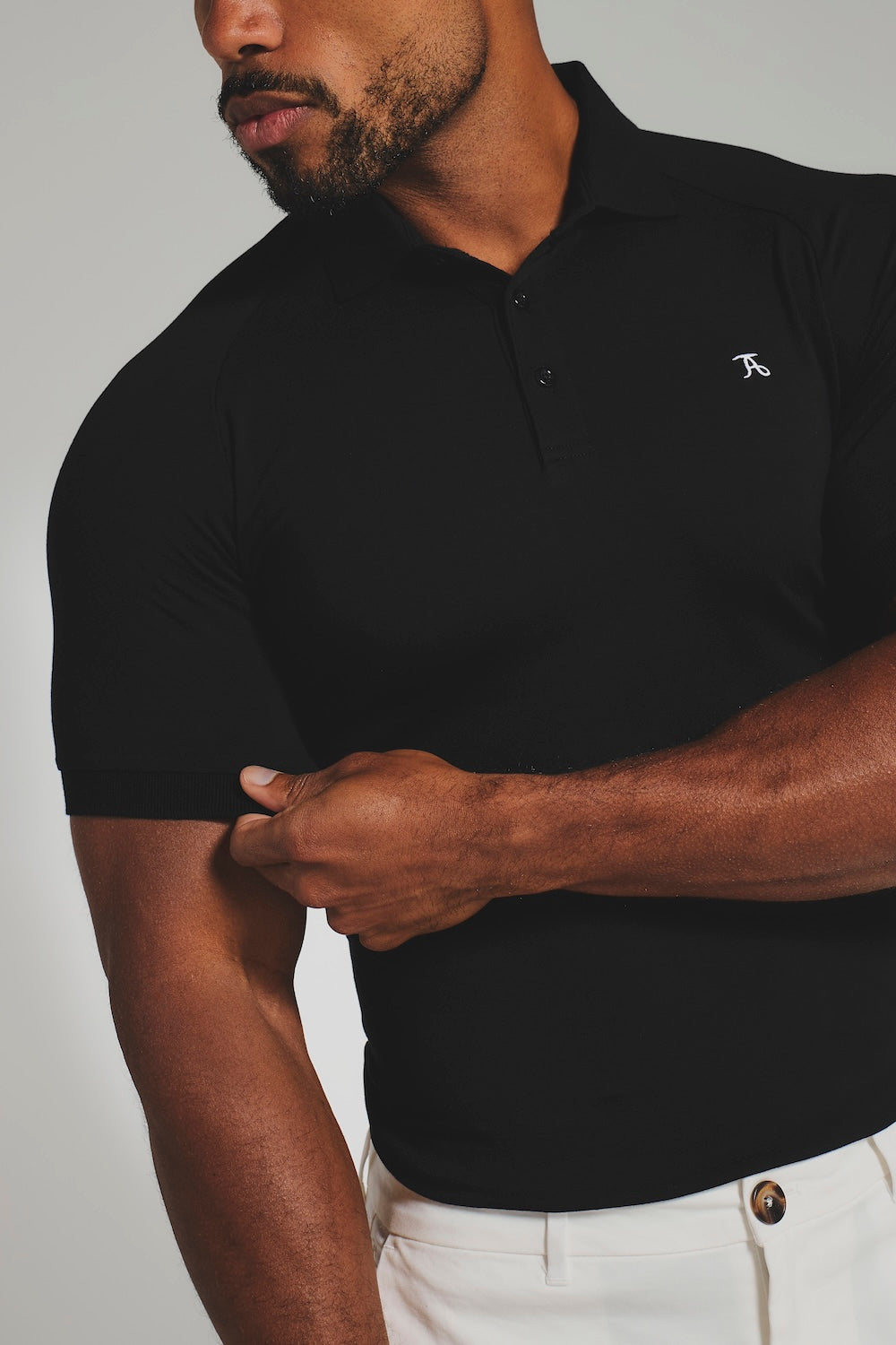Muscle Fit Polo Shirt in Black