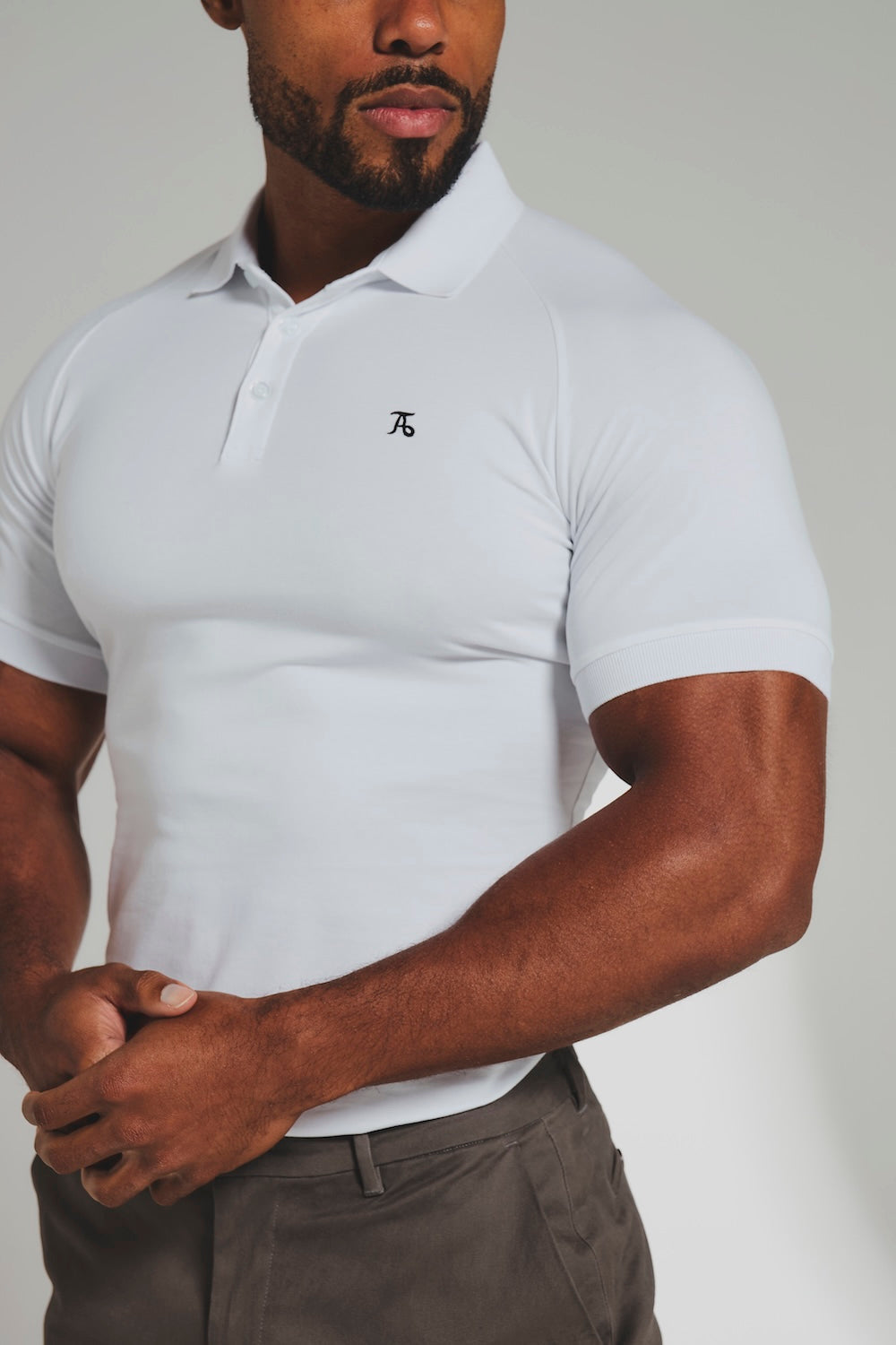 Muscle Fit Polo Shirt in White