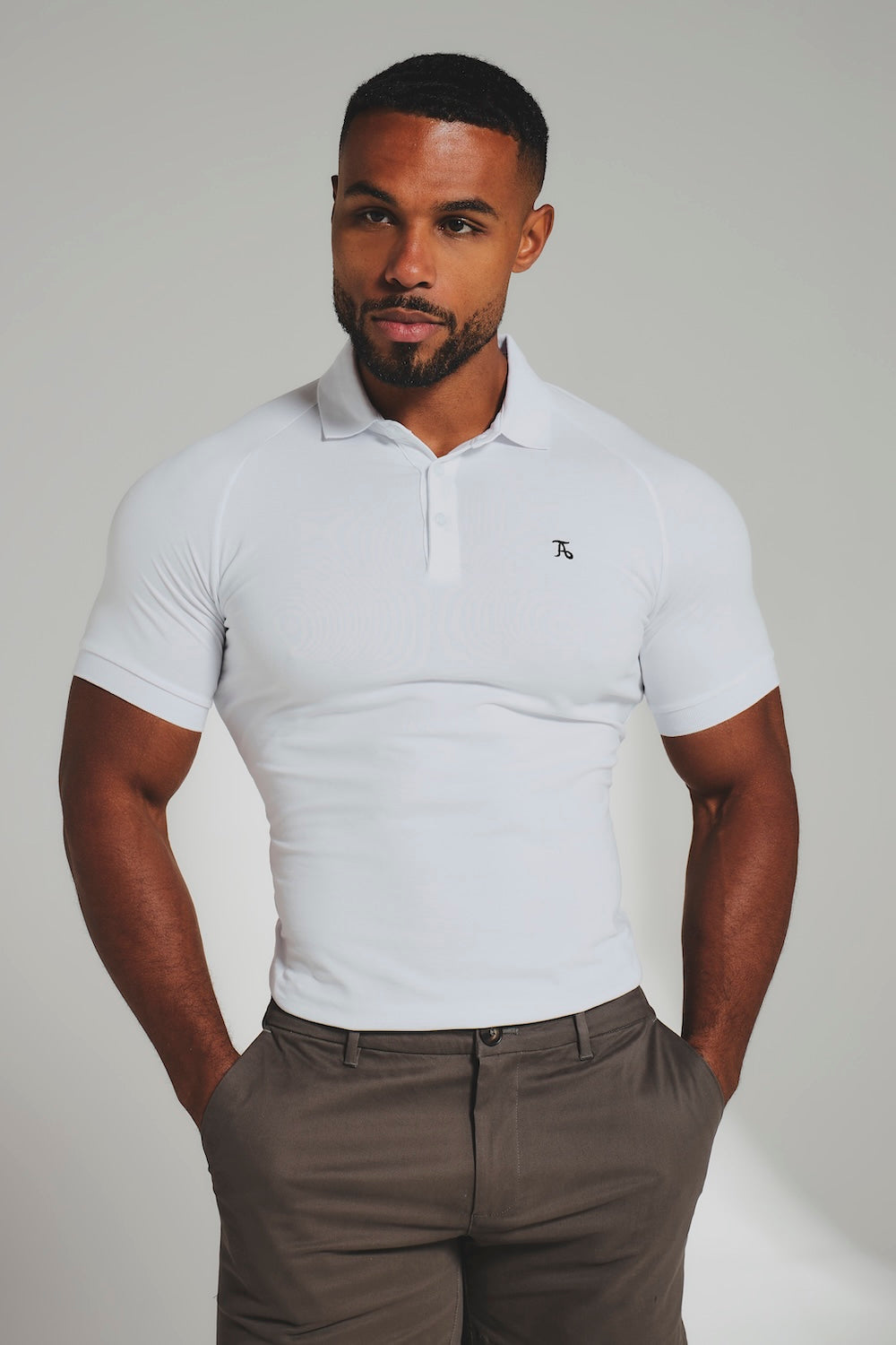 Muscle Fit Polo Shirt in White