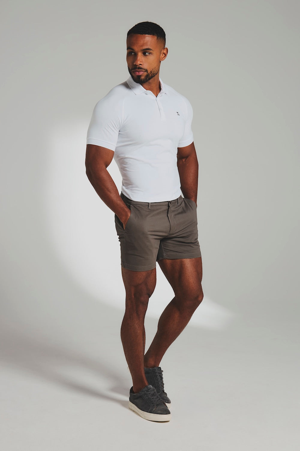 Muscle Fit Polo Shirt in White
