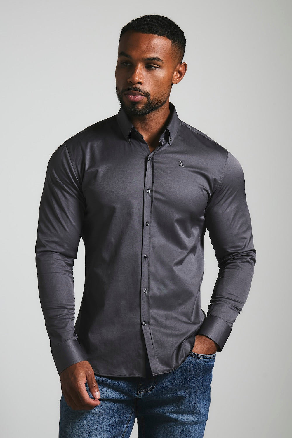 Muscle Fit Signature Shirt 2.0 in Grey
