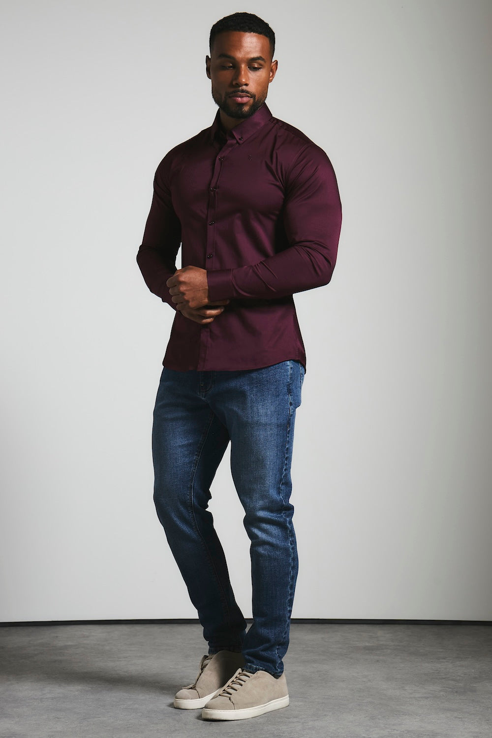 Muscle Fit Signature Shirt 2.0 in Burgundy