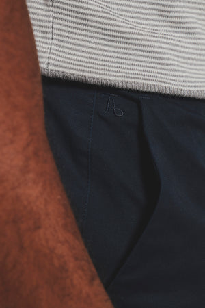 Muscle Fit Cotton Stretch Chino Trouser in Navy