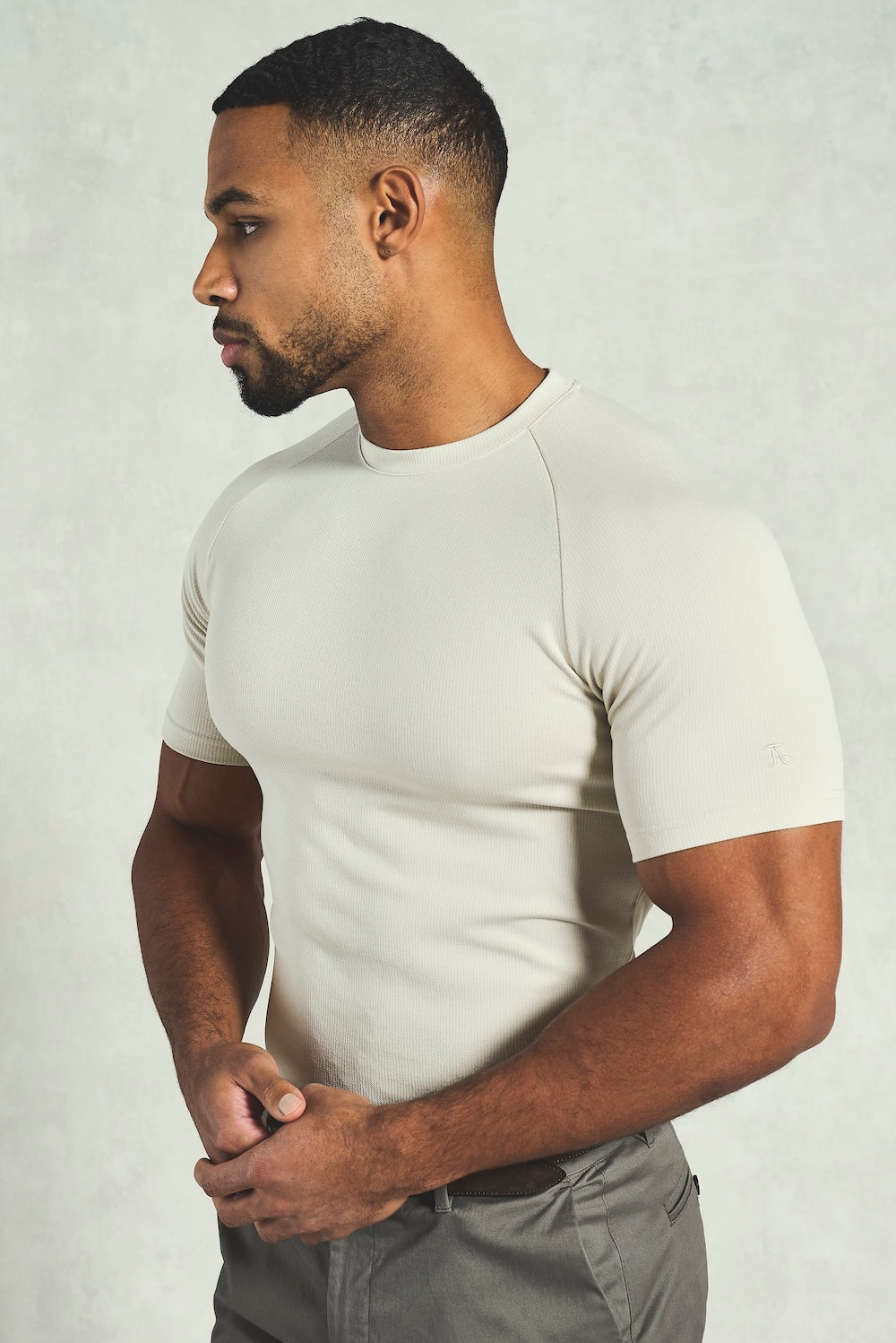 Textured Jersey T-Shirt in Alabaster
