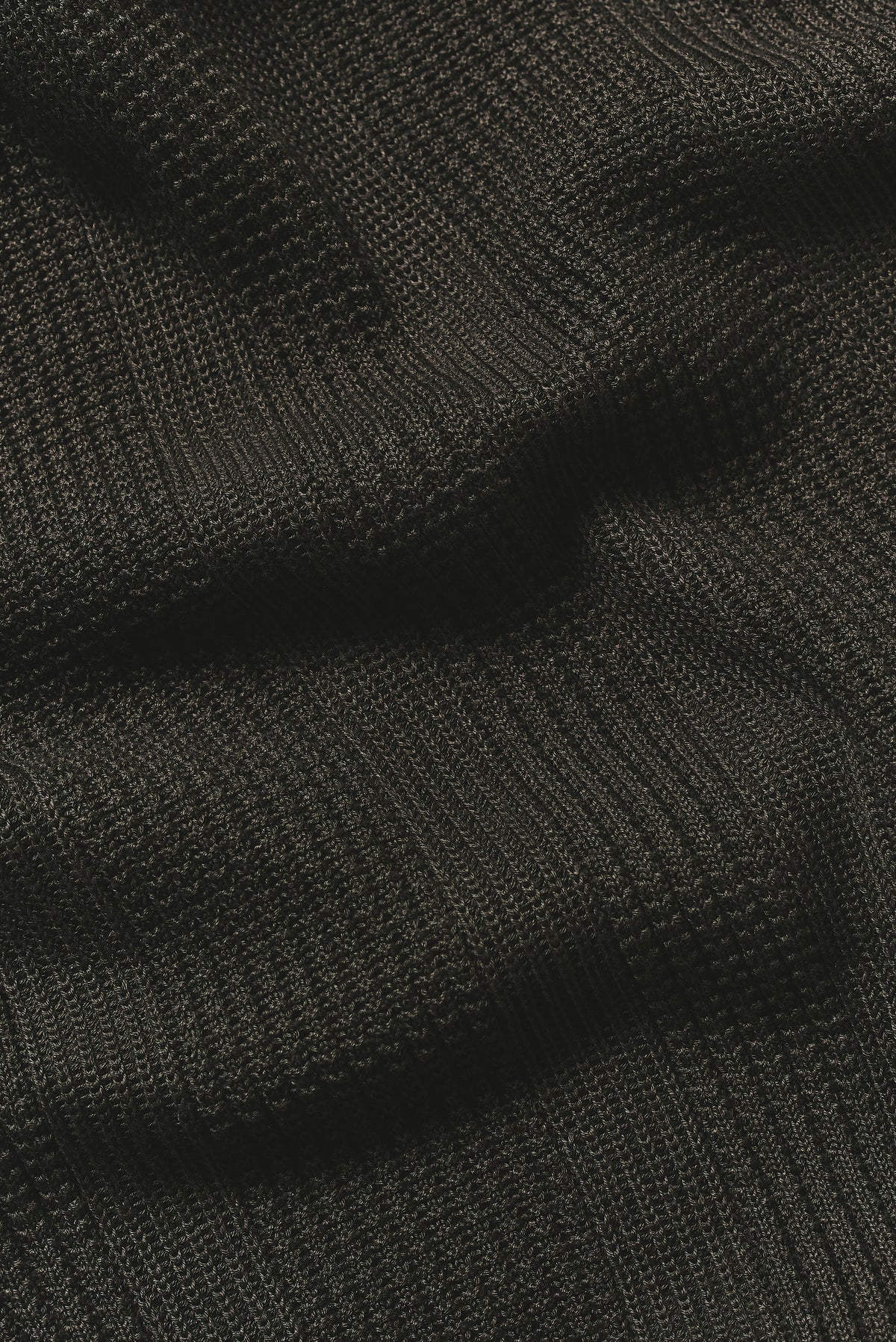 Vertical Stripe Knitted Polo Shirt in Khaki