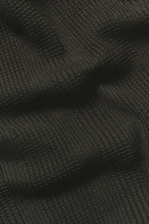 Vertical Stripe Knitted Polo Shirt in Khaki