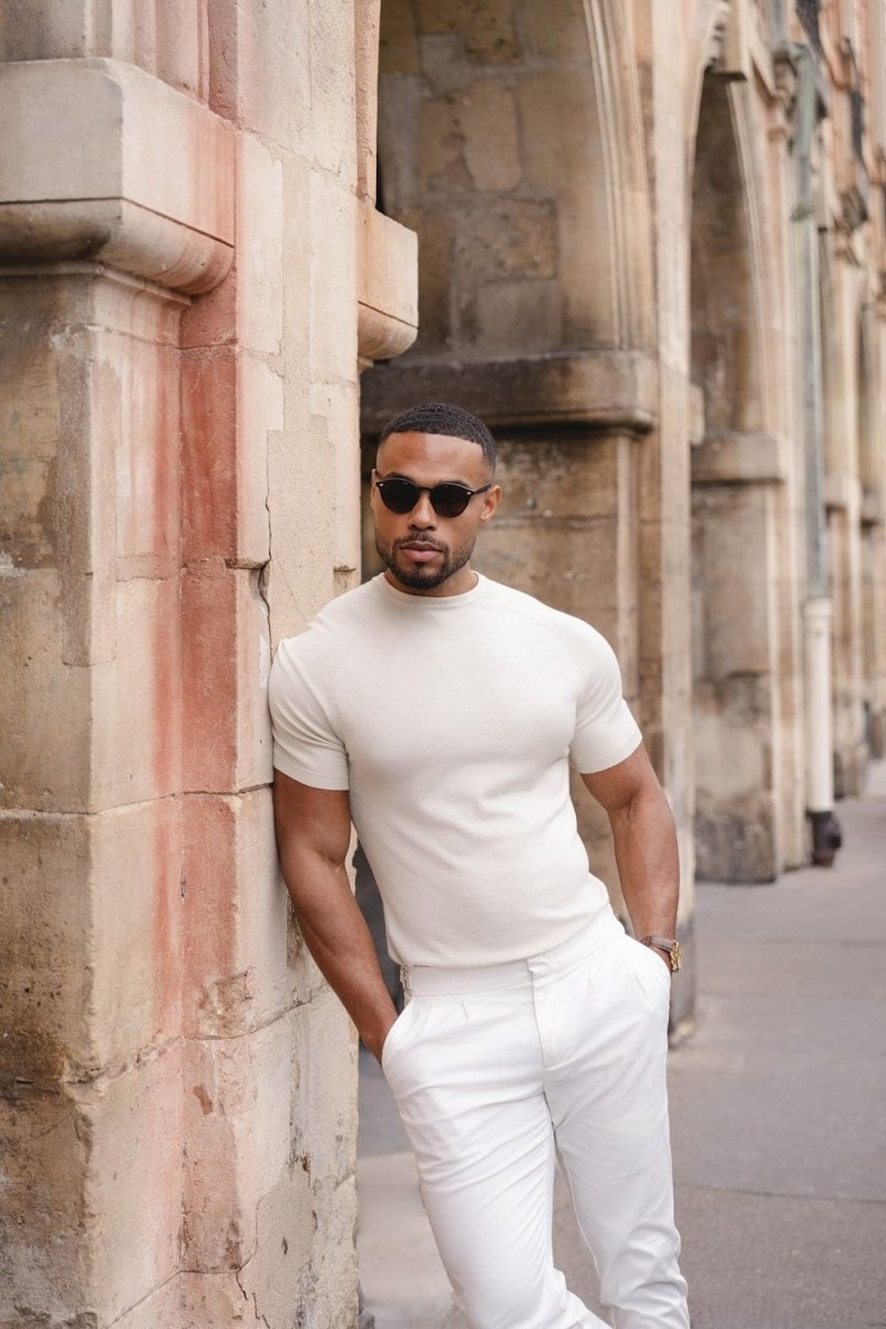 Fine Gauge Knitted T-Shirt in Linen - TAILORED ATHLETE - ROW