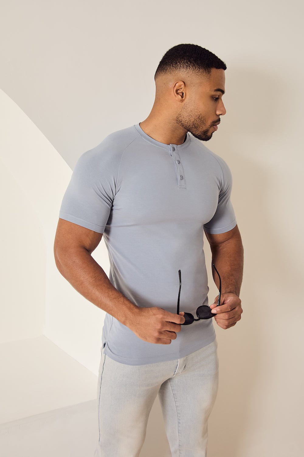 Everyday Henley T-Shirt in Slate - TAILORED ATHLETE - ROW