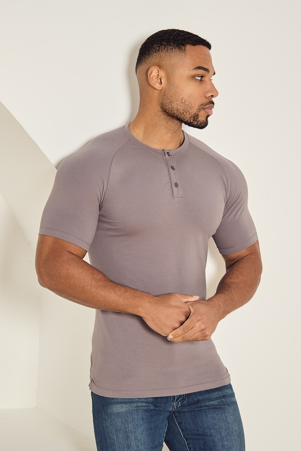 Everyday Henley T-Shirt in Graphite - TAILORED ATHLETE - ROW
