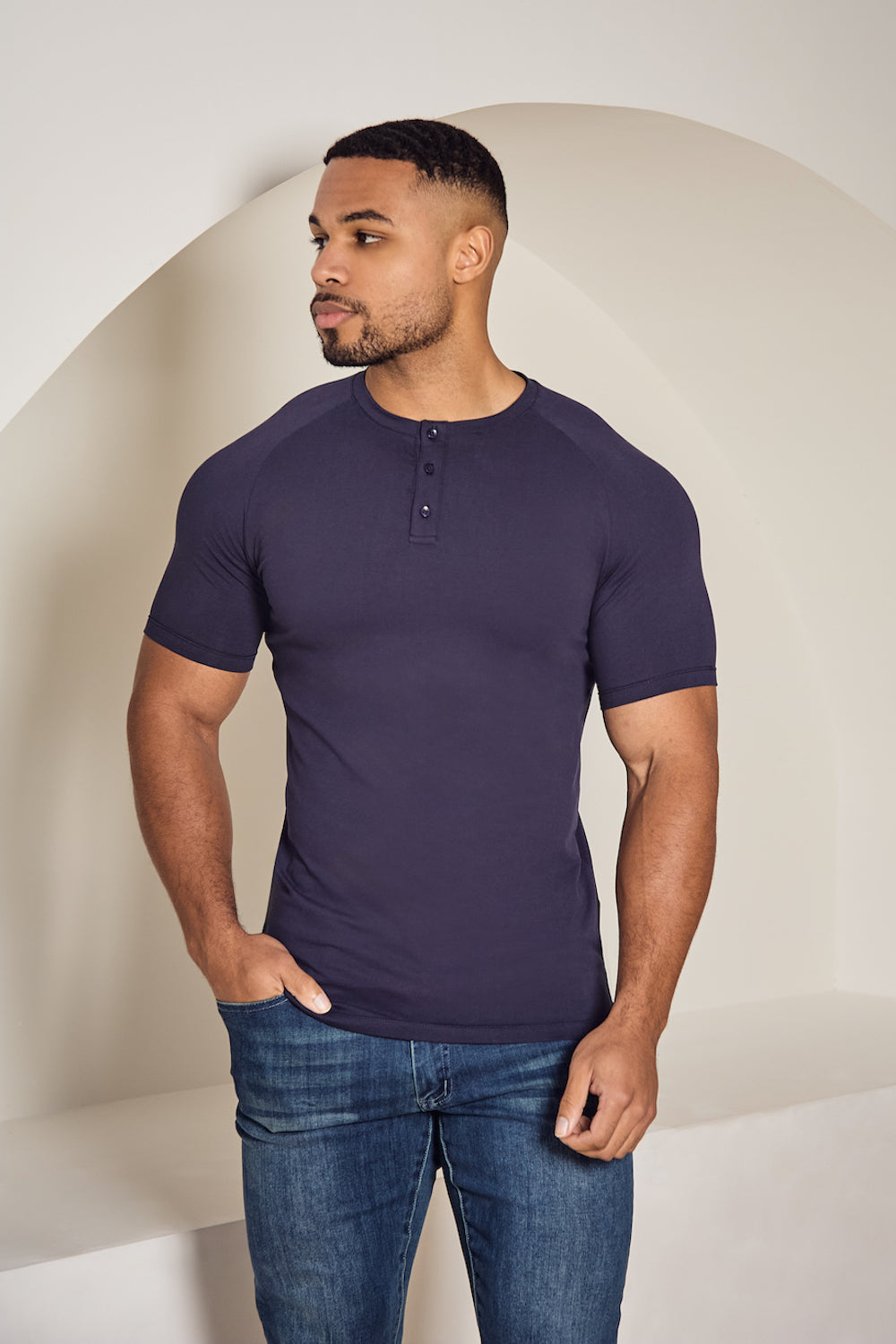 Everyday Henley T-Shirt in Navy - TAILORED ATHLETE - ROW