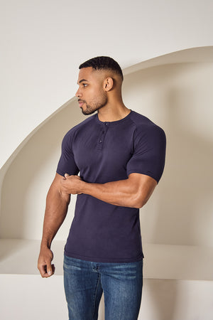 Everyday Henley T-Shirt in Navy - TAILORED ATHLETE - ROW