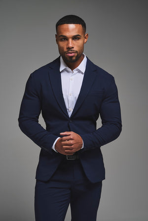 True Muscle Fit Tech Suit Jacket in Navy
