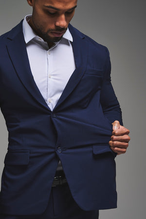 True Muscle Fit Tech Suit Jacket in Navy