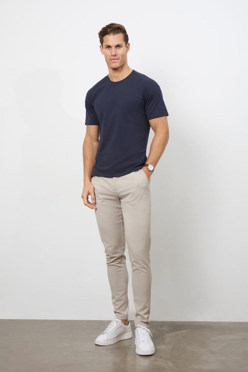 Textured Jersey T-Shirt in Navy - TAILORED ATHLETE - ROW