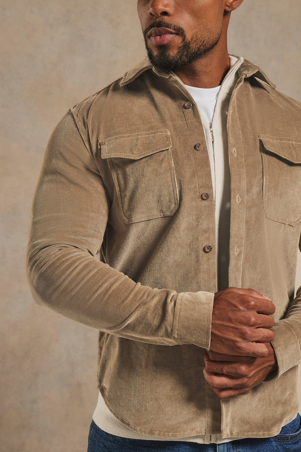 Cord Overshirt in Mole