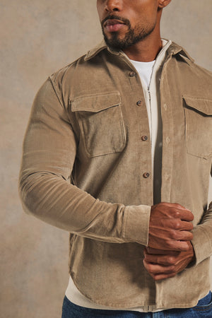 Cord Overshirt in Mole