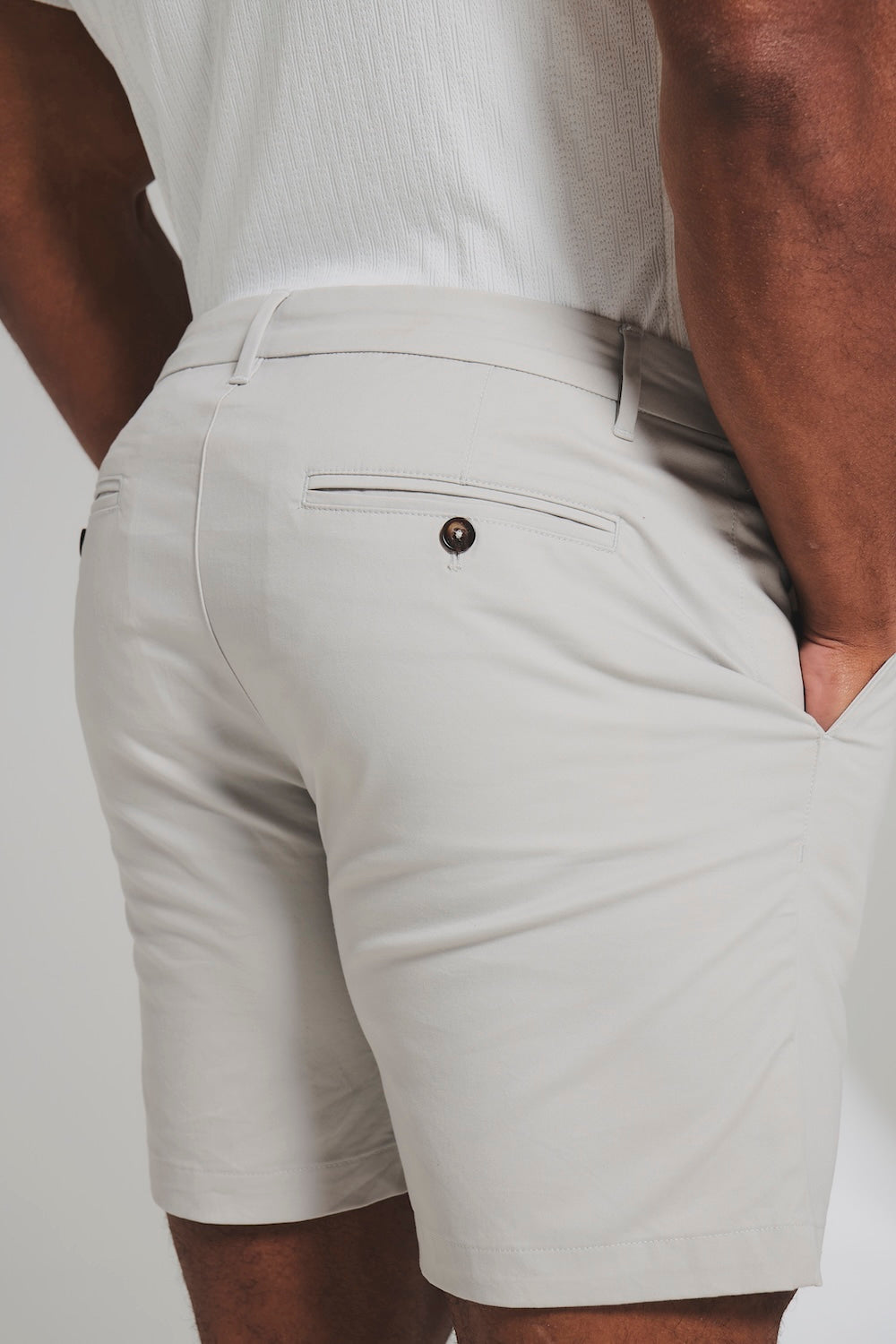 Muscle Fit Chino Shorts in Dove Grey