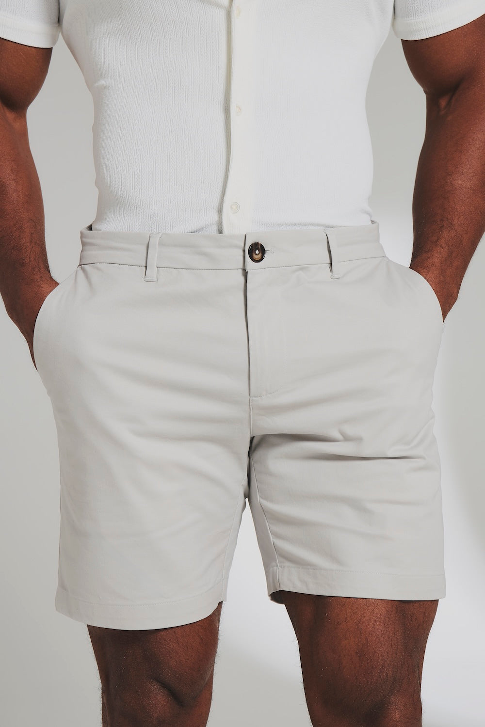 Muscle Fit Chino Shorts in Dove Grey