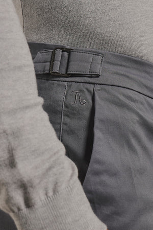 Smart Chino Side Adjuster Trousers in Dark Grey