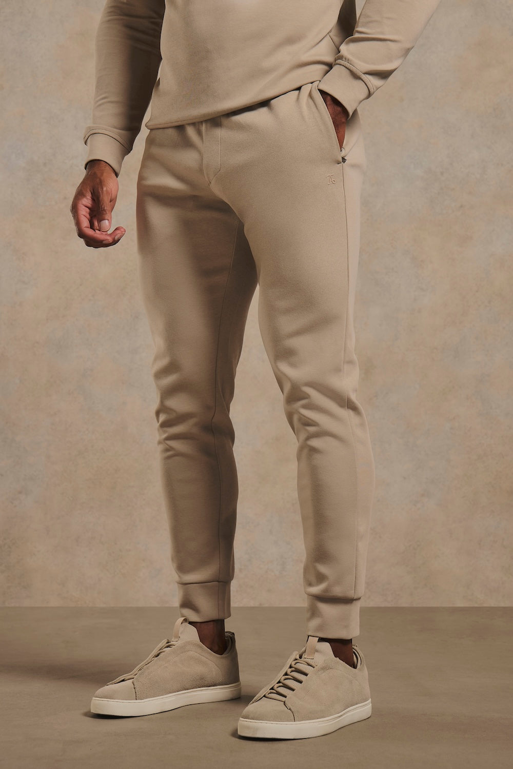 Interlock Sweat Joggers in Stone