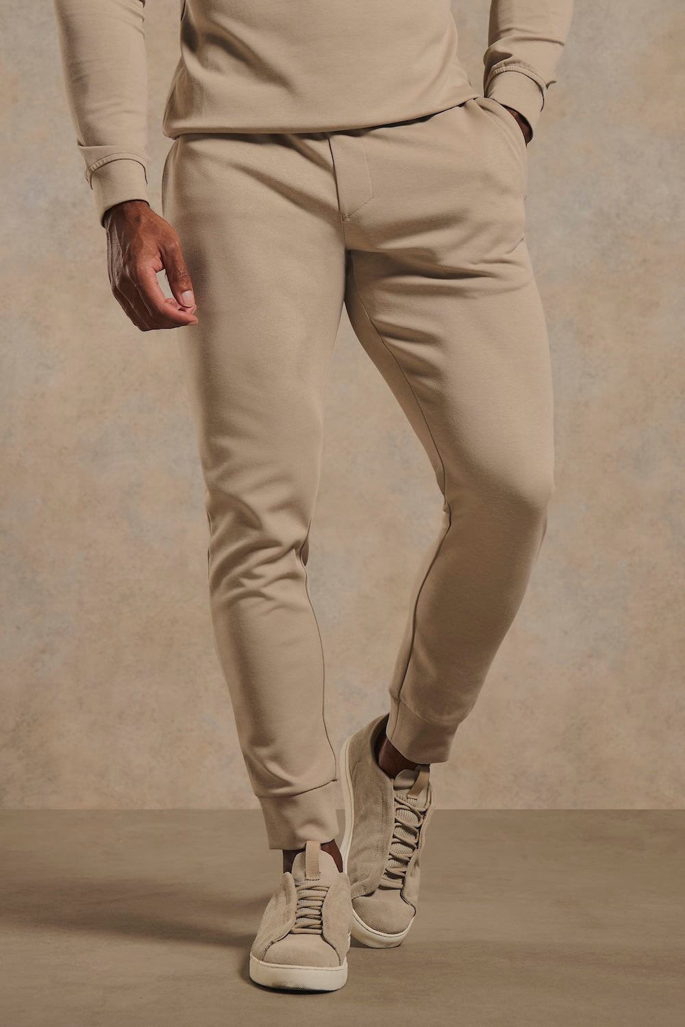 Interlock Sweat Joggers in Stone
