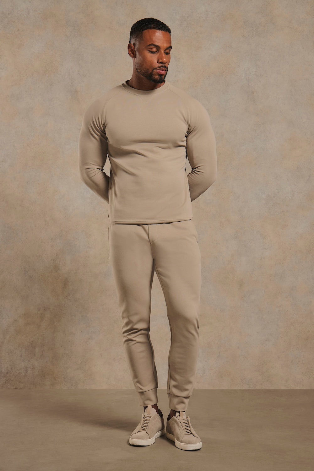 Interlock Sweat Joggers in Stone
