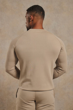 Interlock Crew Neck Sweat in Stone
