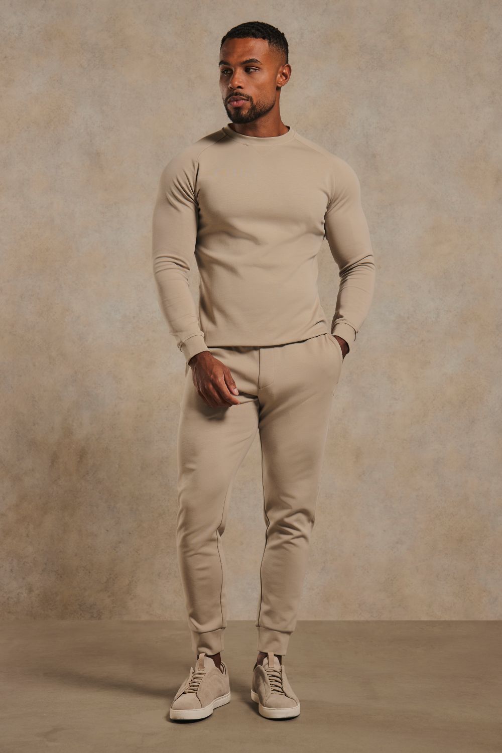Interlock Crew Neck Sweat in Stone