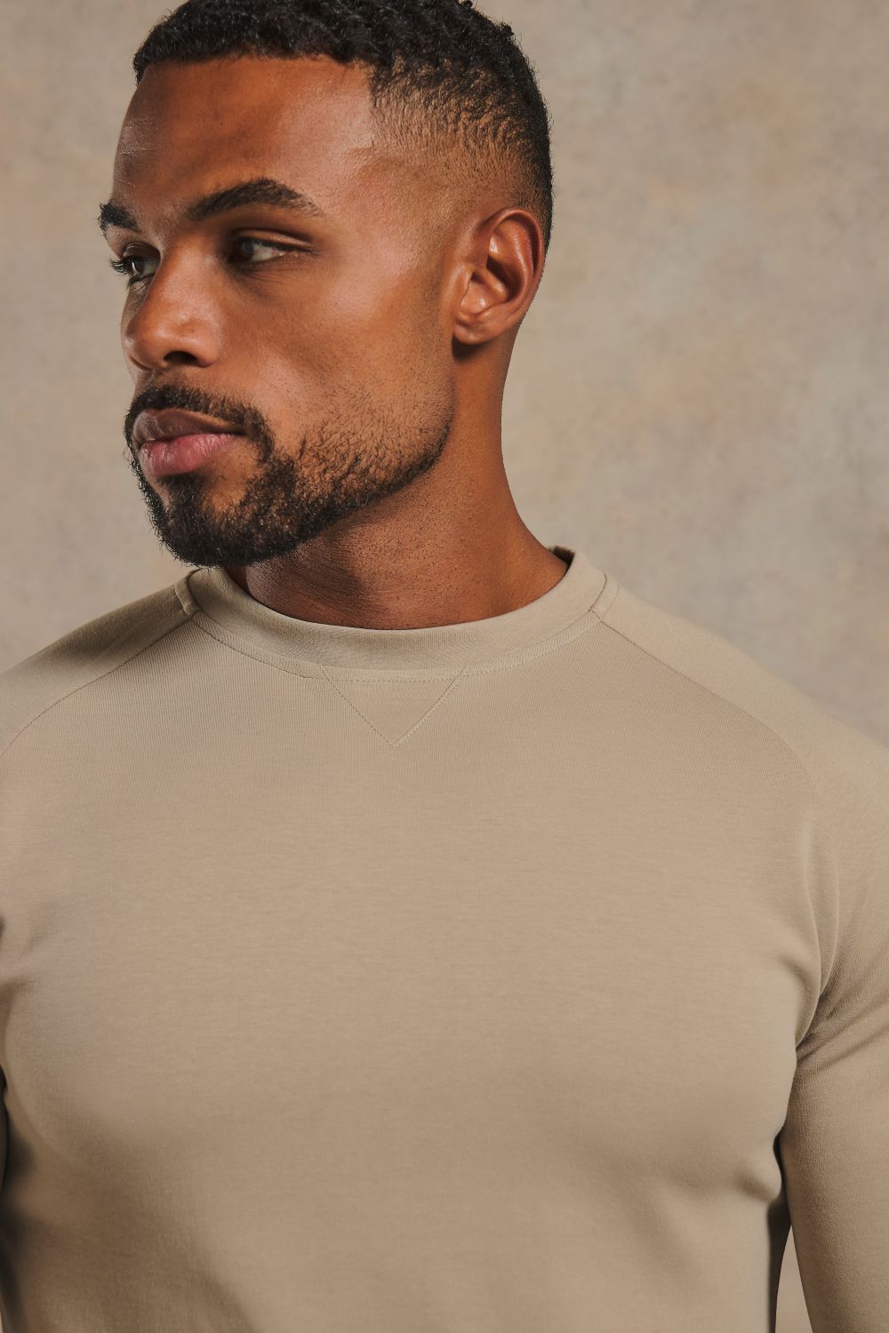 Interlock Crew Neck Sweat in Stone