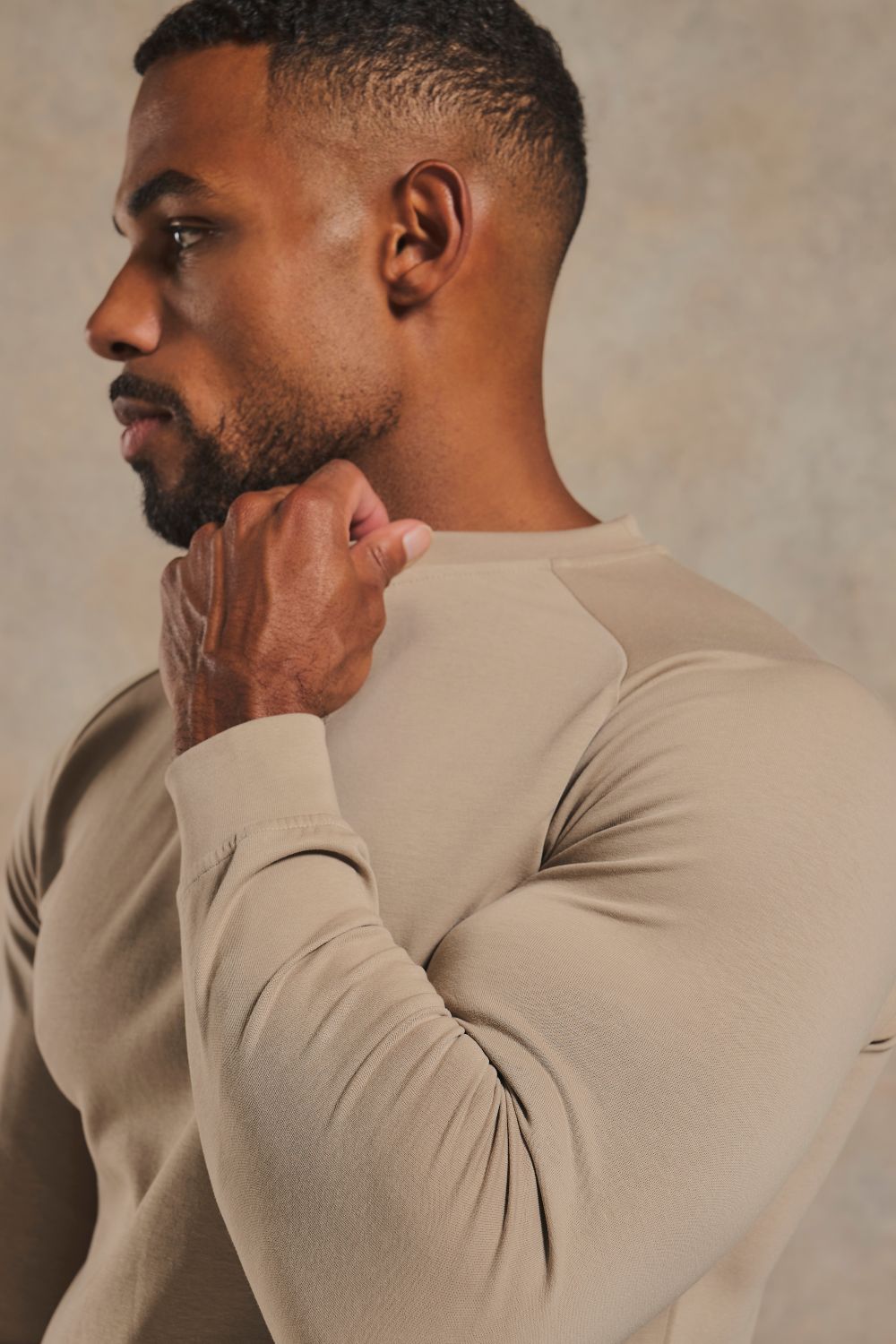 Interlock Crew Neck Sweat in Stone