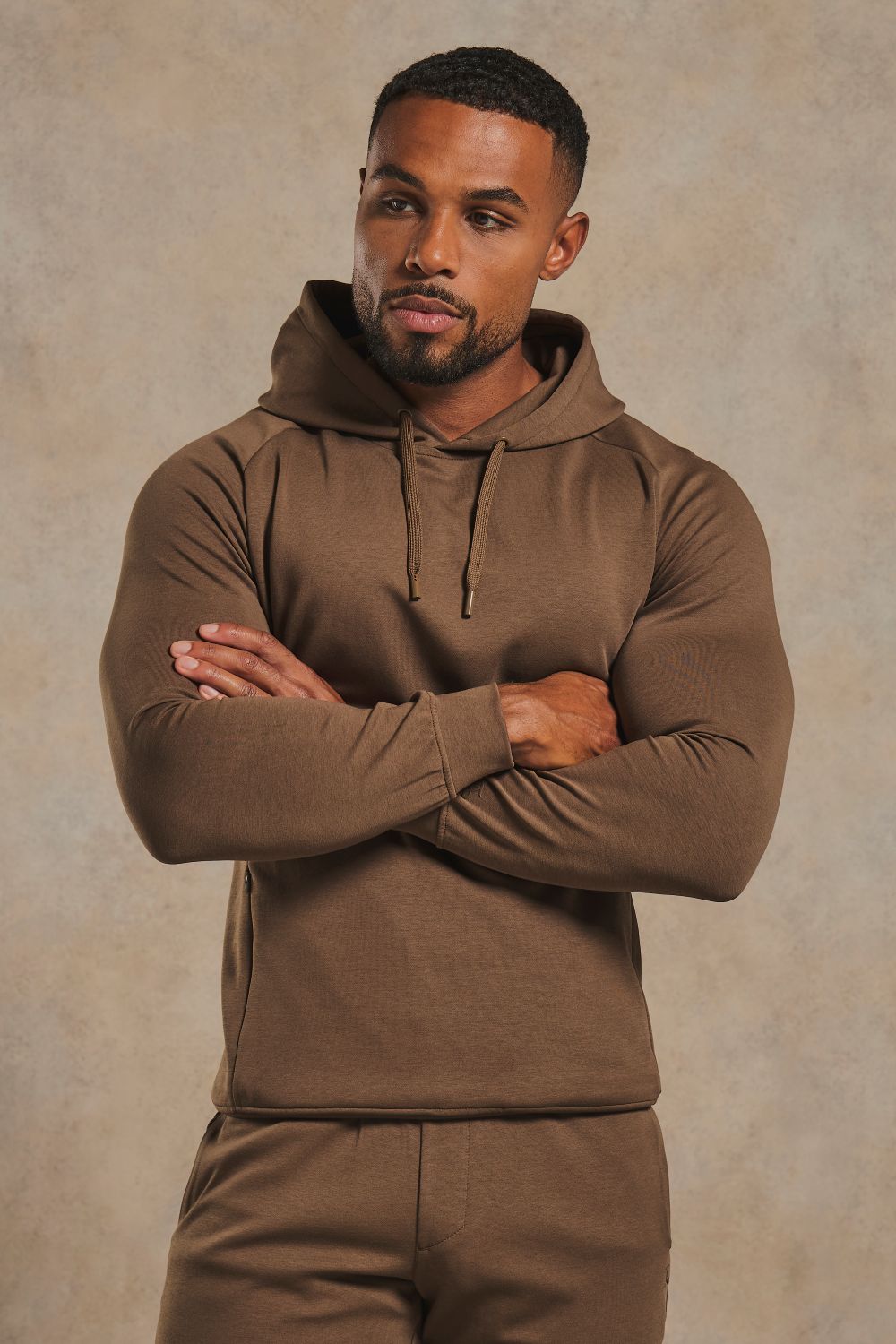 Interlock Hoodie Sweat in Cappuccino