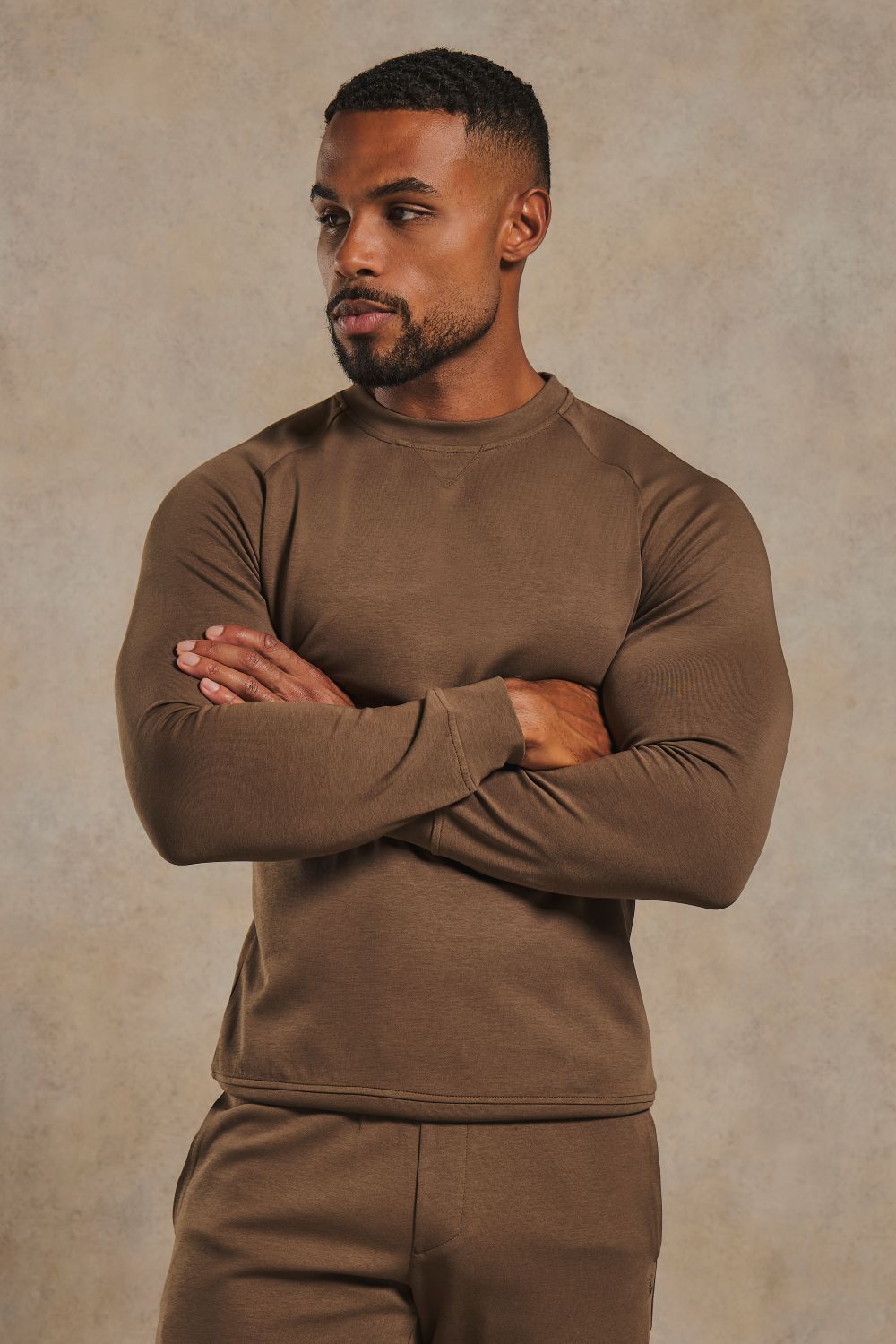 Interlock Crew Neck Sweat in Cappuccino