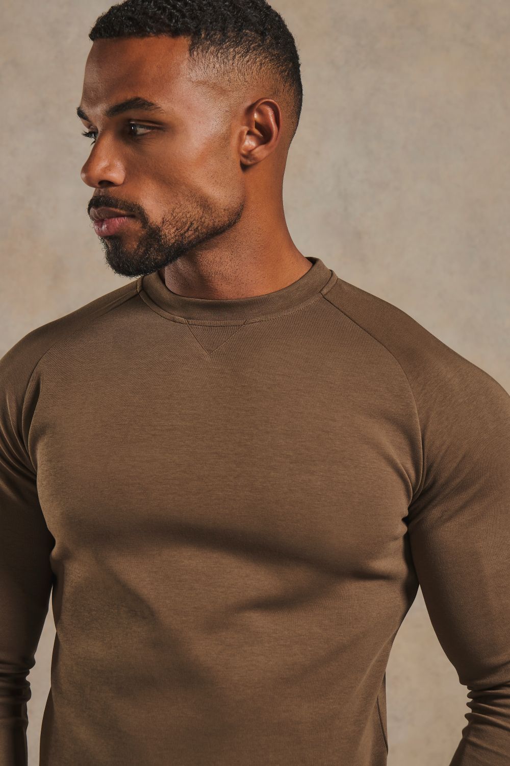 Interlock Crew Neck Sweat in Cappuccino