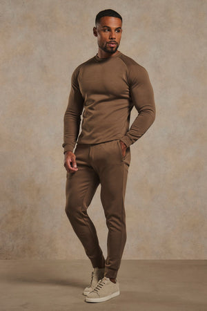 Interlock Crew Neck Sweat in Cappuccino