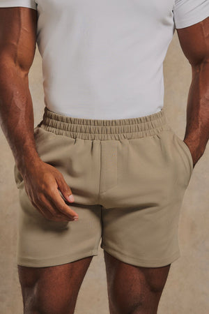 Interlock Sweat Shorts in Stone