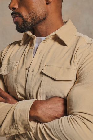 Cord Overshirt in Alabaster