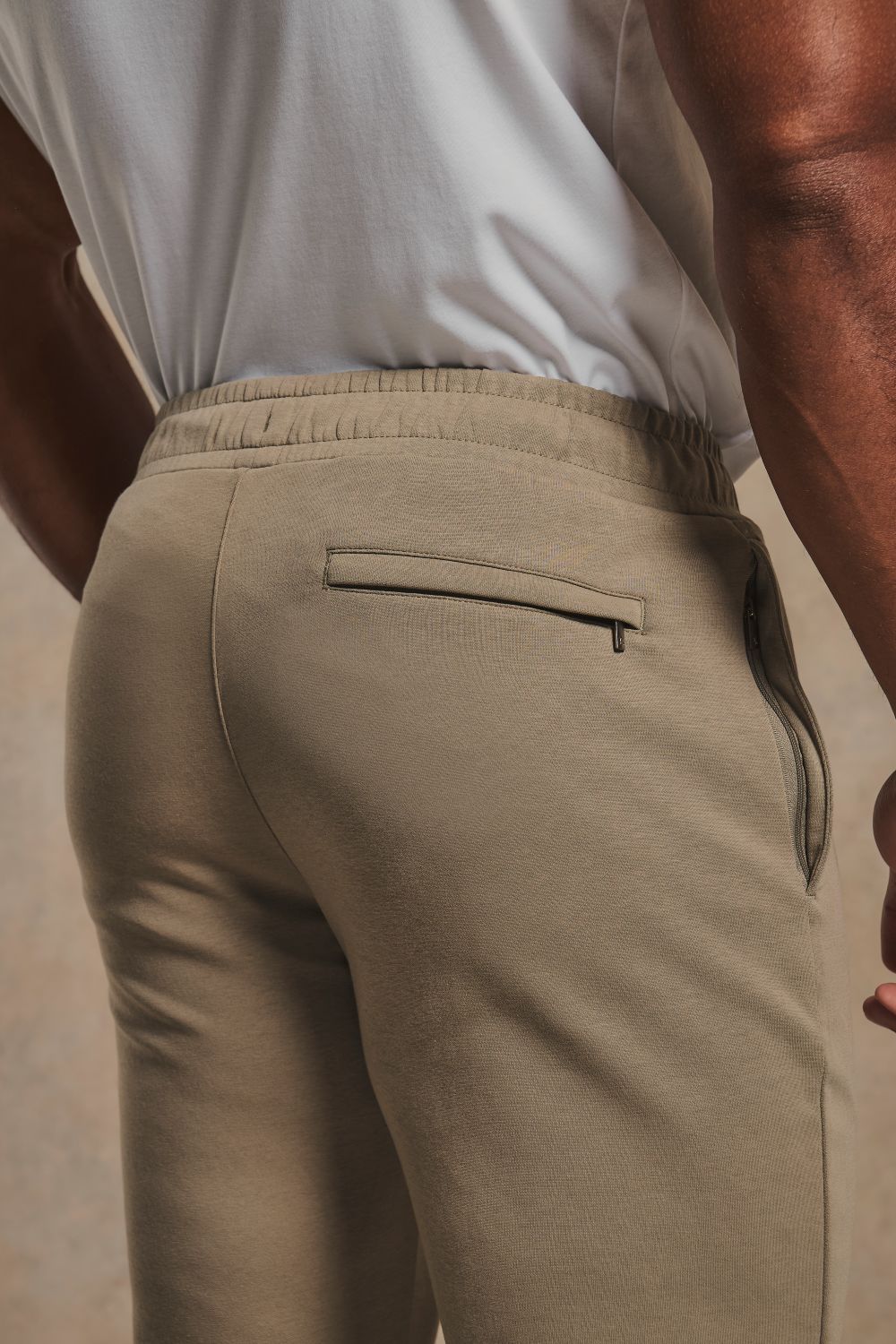 Interlock Sweat Joggers in Soft Khaki