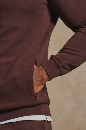Interlock Hoodie Sweat in Raisin