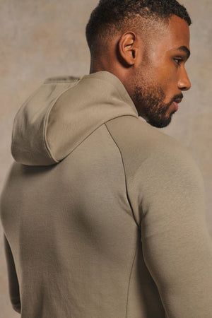 Interlock Hoodie Sweat in Soft Khaki