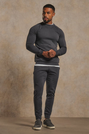 Interlock Crew Neck Sweat in Graphite