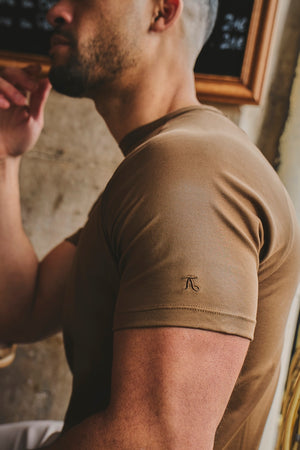 Mercerised Cotton T-Shirt in Chestnut
