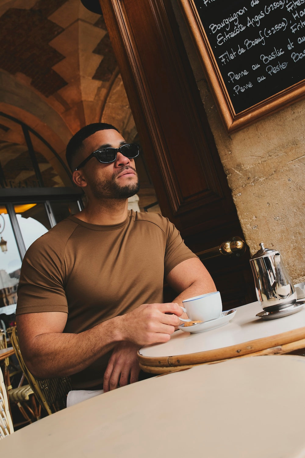 Mercerised Cotton T-Shirt in Chestnut