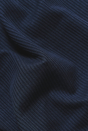 Textured Colour Blocked T-Shirt in Navy and White