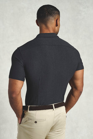 Textured Cuban Collar Shirt in Graphite