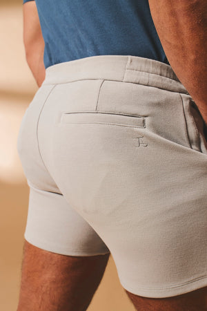 Textured Jersey Shorts in Dove Grey