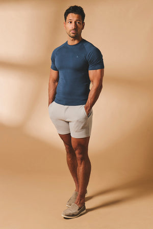 Textured Jersey Shorts in Dove Grey