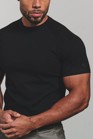 Textured Jersey T-Shirt in Black