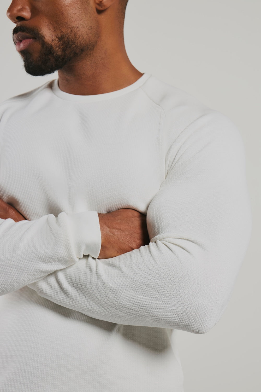 Heavy Weight Textured Crew Neck in White