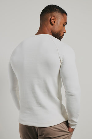 Heavy Weight Textured Crew Neck in White